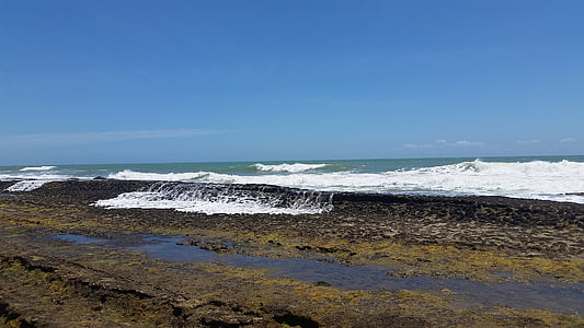 Beach, Mar, kamen, nebo, obzorje, narave, Beira mar