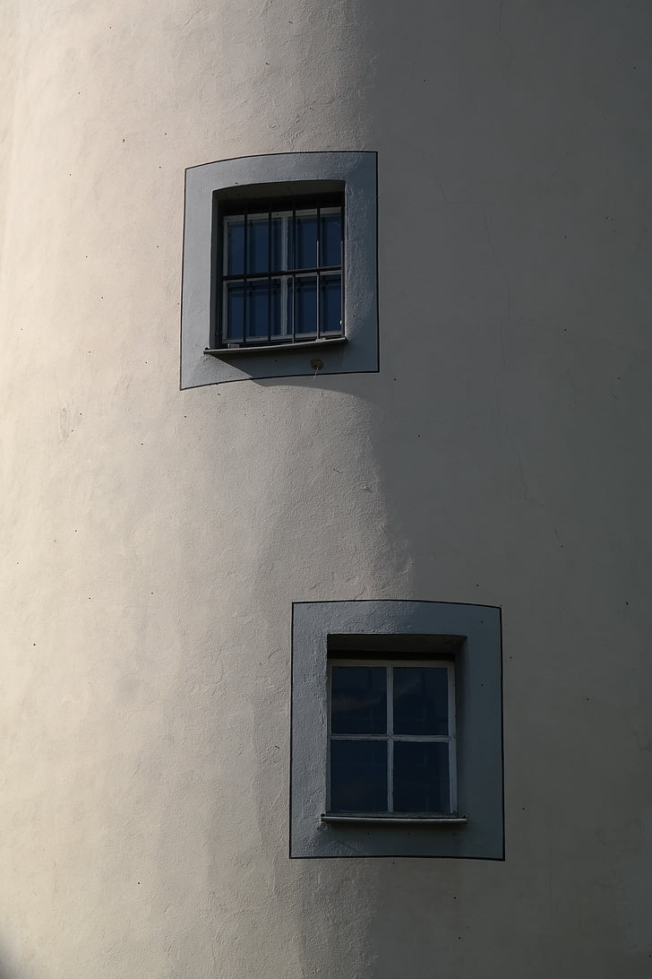 okno, věž okno, věž, hrad großlaupheim, Laupheim, hrad, budova