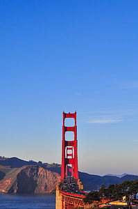 Fénykép, arany, kapu, híd, San, Francisco, város
