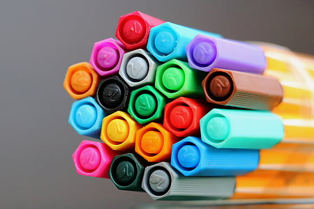 felt tip pens, colorful, color, draw, paint, stationery, writing implement