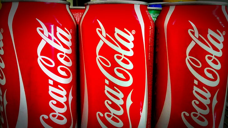 coca cola, tin, soda, drink, coca-Cola, red, retail