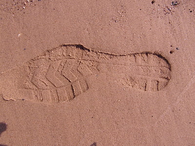 Fußabdruck, schusohle, Spur, Sand, Strand