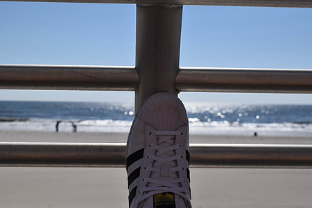 stranden, Ledstång, Long island, Sand, Sky, new york, Adidas