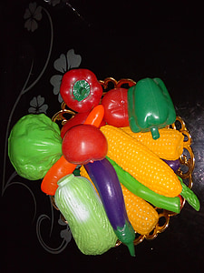 vaisiai, plastikas, žaislas, apdaila, maisto, daržovių, dirbtinis