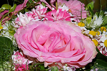 ruža, buket, cvijeće, vaza, buketi, romansa, roza