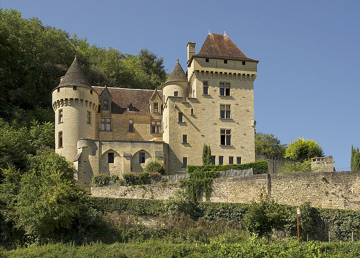 idade média, Chateau la malartrie, Castelo, Dordonha, Périgord, edifício, arquitetura