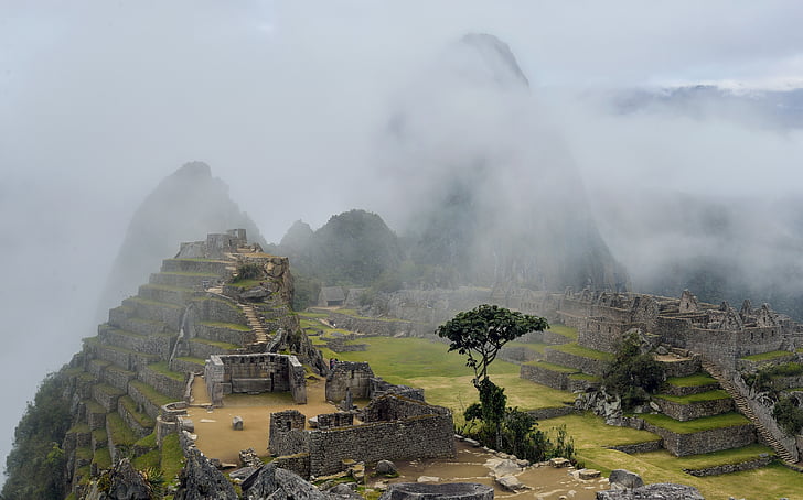ομίχλη, λόφου, τοπίο, ομίχλη, βουνό, σε εξωτερικούς χώρους, Περού