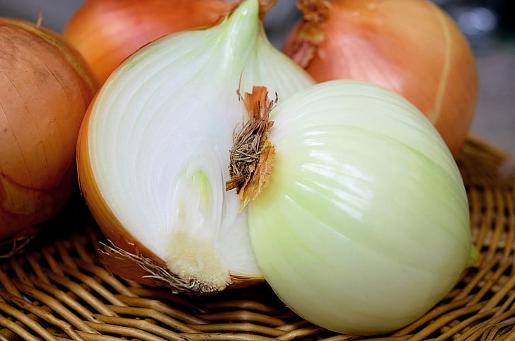 onion, half, raw, food, close, vegetable, garlic