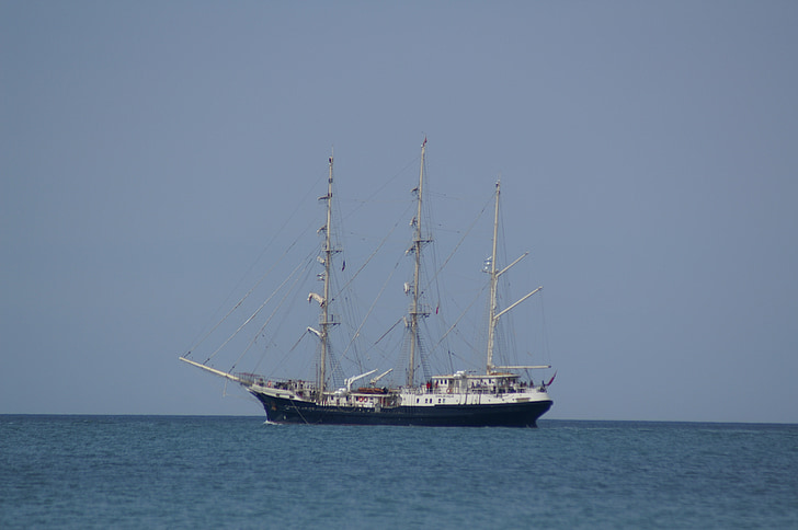 barca cu panze, Marsilia, port, trei-braţ, Franţa, Marea Mediterană, navigatie belem