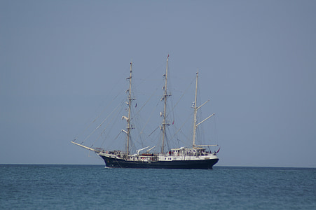 perahu layar, Marseille, Port, tiga-masted, Prancis, Mediterania, berlayar belem