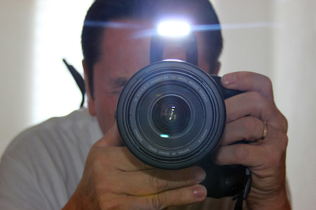 photo, photographe, Canon, EOS, miroir, Flash, appareil photo