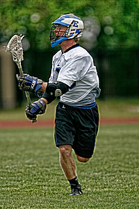lacrosse, action, player, stick, sport, helmet, playing