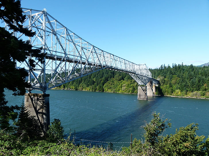 híd az Isten, Oregon, Amerikai Egyesült Államok, vas, Columbia river, táj, épület