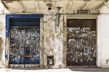 portes, arquitectura, colonial, grunge, pintat, pintura d'esprai, Art