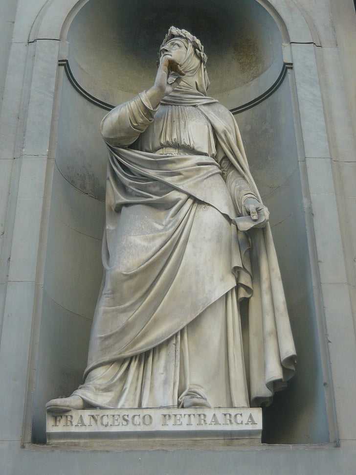 Florens, Italien, Italienska, staty, Petrarca