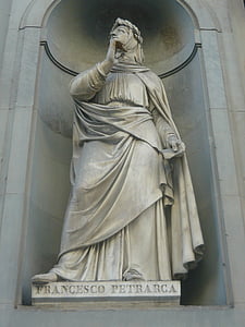 Firenze, Italia, italiensk, statuen, Petrarca