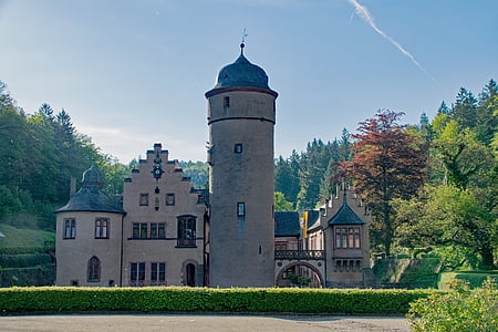 замък, Mespelbrunn, Бавария, Германия, Spessart, архитектура, места на интереси
