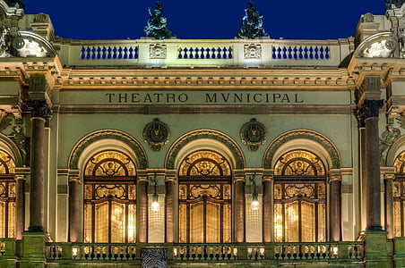 Teatrul Municipal, São paulo, Brazilia, principalele, fatada, punct de reper, arhitectura