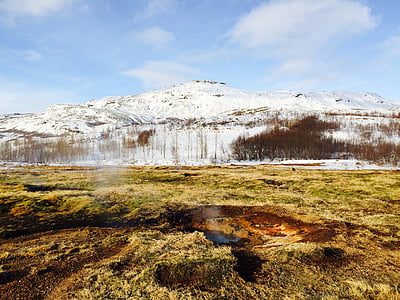 Islanda, gheizer, punct de fierbere, gheata, foc, zăpadă, natura