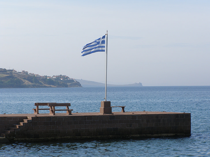 Griekenland, vlag, zee nationale, kust, land, symbool, ontwerp