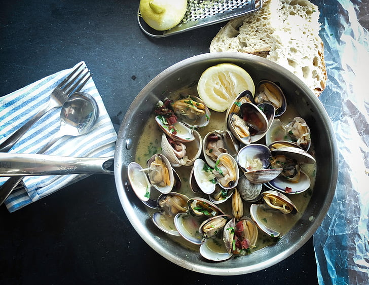 clams, cook, cooking, cuisine, dish, food, meal