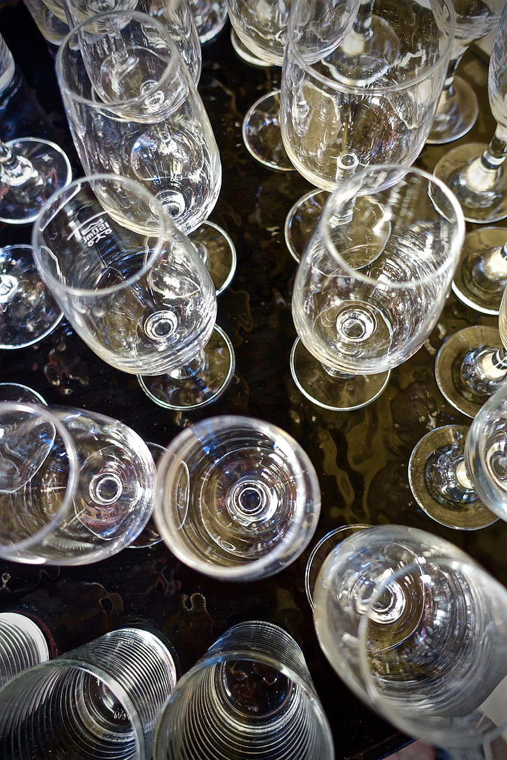 Weingläser, Glas, Formen, Feier, Champagner, Partei