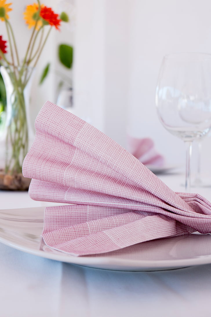 napkin, non woven, restaurants, table, table decoration, burgundy, thread
