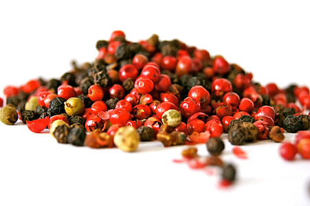 pepper, black, red, spice, kitchen, season, exotic