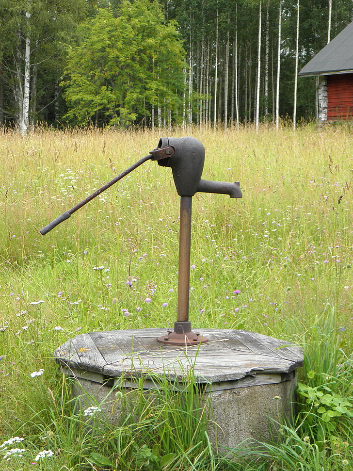 baik, pompa, pedesaan, Finlandia, padang rumput, Savonlinna, foto-foto Landscape