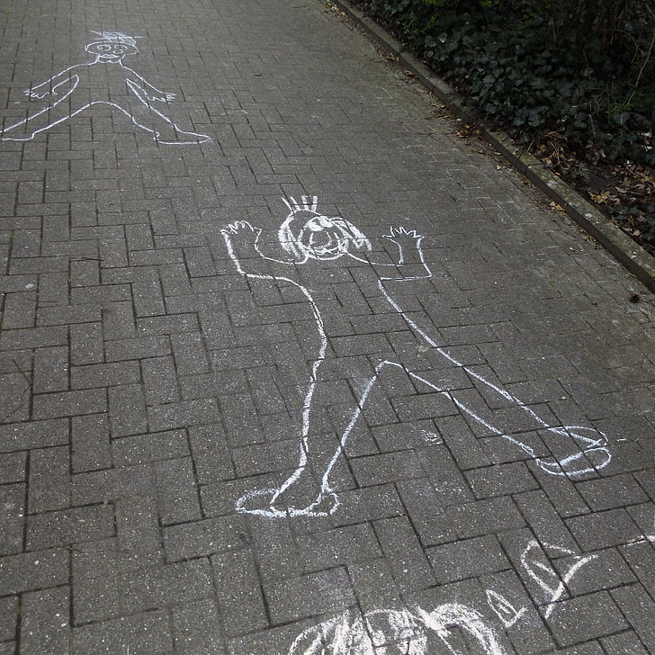 painting, sidewalk, chalk, children, street chalk, art, paint