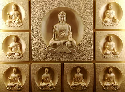 buddha, sochy Buddhy, 釋 jiamouni, dekorativní stěna, řezbářské práce, reliéf, velikost