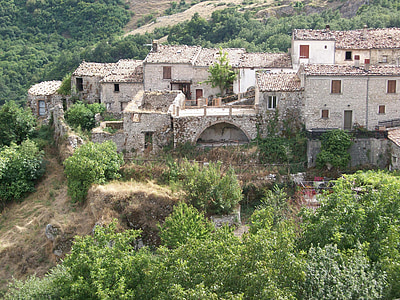 ruïne, dorp, verlopen, oude, Italiaans