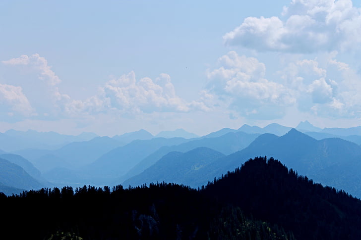 alpint, Tyskland, Panorama, fjelltoppen, atmosfærisk, Vis, Outlook