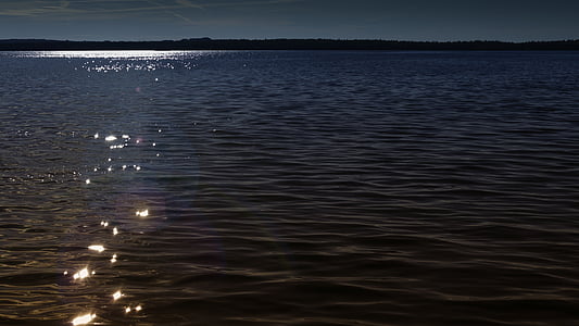 suasana akhir musim panas, air, kembali cahaya, Danau