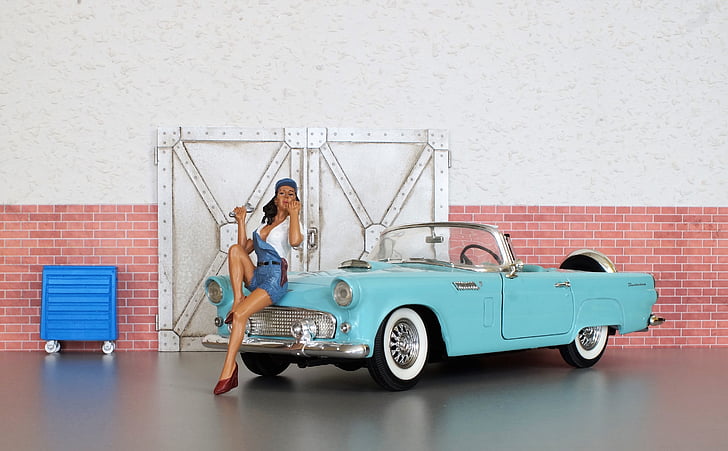 model de cotxe, Gual, Ford thunderbird, auto, vell, cotxes de joguina, EUA