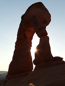 деликатный арка, США, Юта, Моава, Каменная арка, эрозия, пустыня