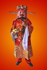 번영의 하나님, 중국 새 해, 골드, 번영, 전통적인, 부, 축 하