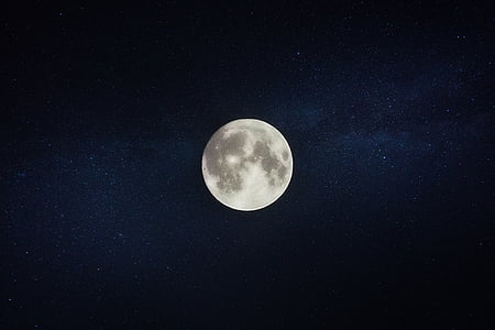 подання, повний, місяць, простір, зірка, ніч, астрономія