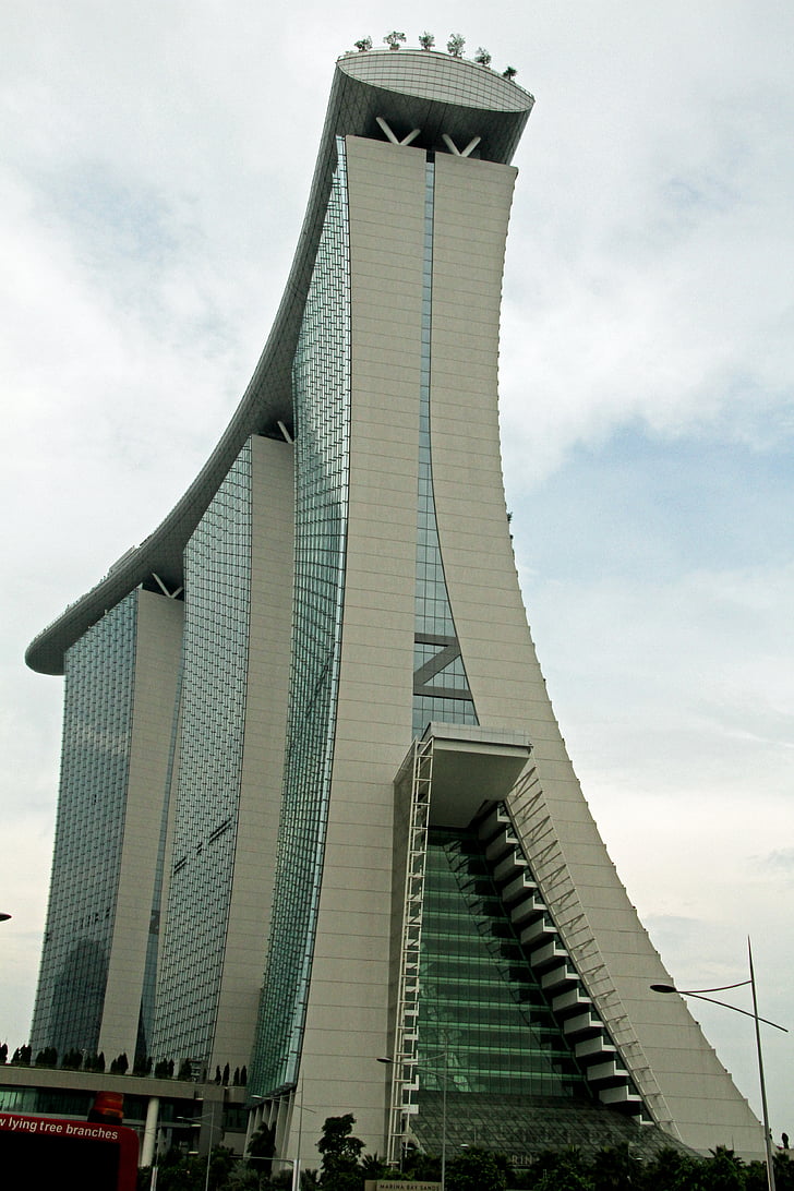 Marina bay, Singapore, Marina, Bay, skyline, arkitektur, havn