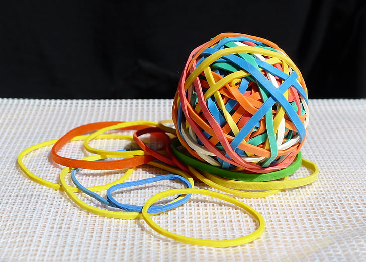 elastic bands, colour, ball, elastic, rubber, color, colorful