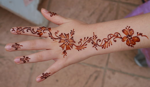 Henna, bàn tay, Cô bé, Mehendi, nghệ thuật, bức tranh, Ấn Độ