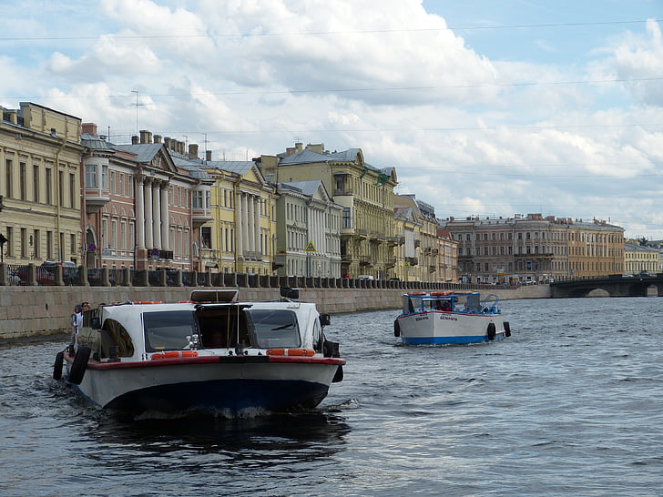 Sankt petersburg, Oroszország, Szentpétervár, turizmus, történelmileg, csatorna, hajó
