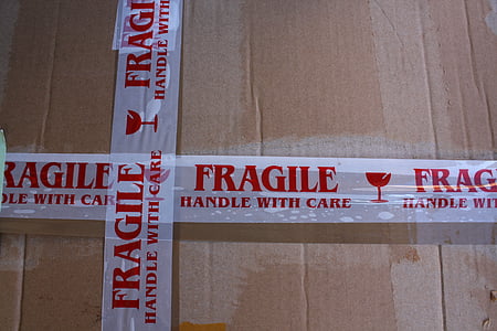cartón, frágil, frágil cartón, embalaje, paquete