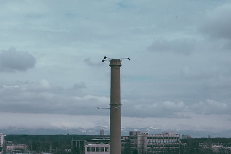 fotos, Torre, gris, núvols, industrial, cel, ciutat
