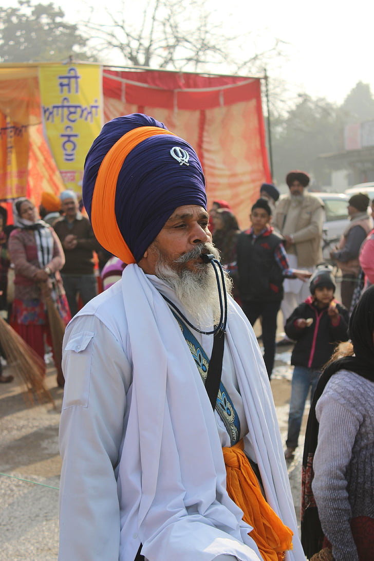 đạo Sikh, còi, khăn xếp, cũ, Sikhism, Patiala, người đàn ông