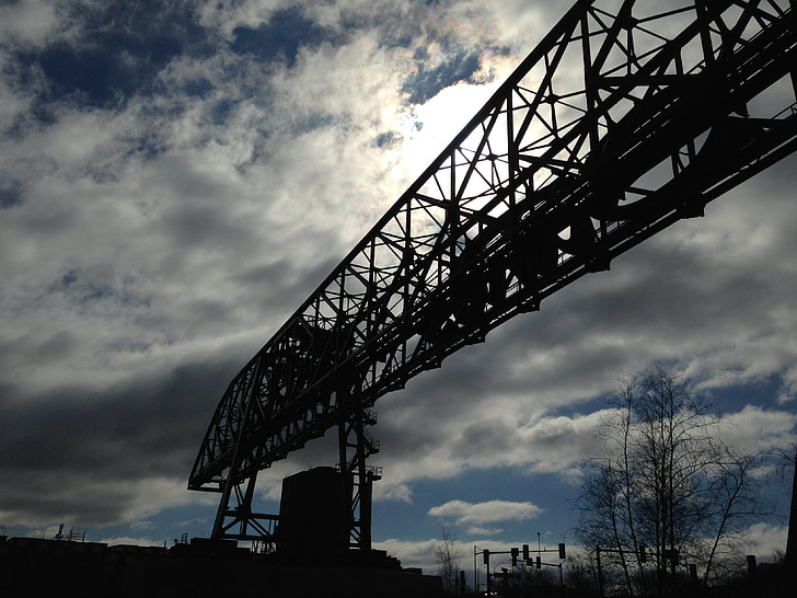 Crane, Sky, silhouette, Dim, hiver, pa de Bethléem, Pennsylvania