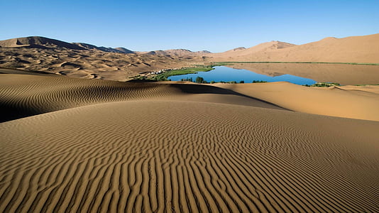 sand dunes, ripples, wind, wilderness, landscape, dry, heat