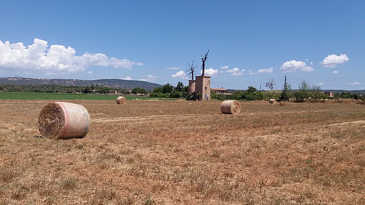 Ferriol, Mallorca, farma, poľnohospodárstvo, Bale, Hay, vidieka scény