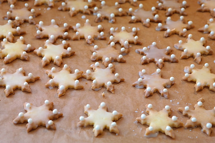 cookie, asterisco, leve ao forno, tempo de Natal, doce, delicioso, Nibble