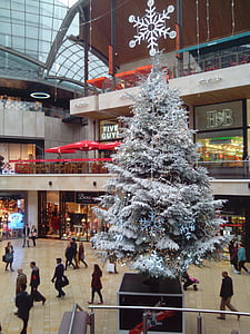Boże Narodzenie, drzewo, sosna, gwiazda, światła, do centrum handlowego